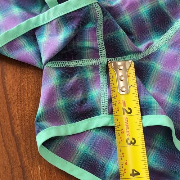 Lululemon Speed Short River Rock/Oasis Ombre Plaid Sz 4 - Picture 9 of 9